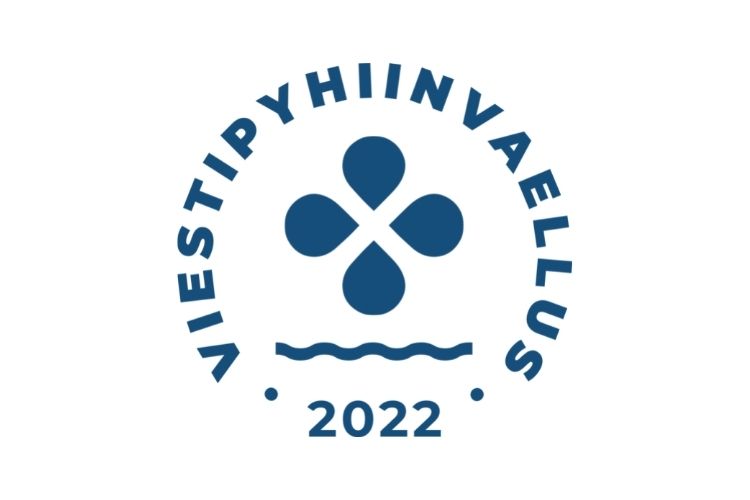 Viestipyhiinvaelluksen sininen logo.